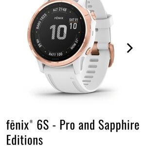 Garmin fēnix 6S Sapphire Smartwatch - White and Rose Gold